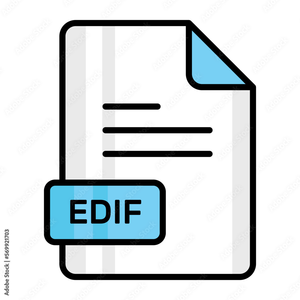 An amazing vector icon of EDIF file, editable design An amazing vector icon of EDIF file, editable design