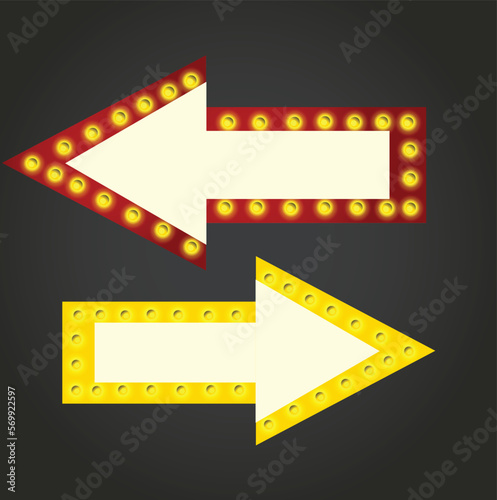 Marquee Light Arrows, Red arrow, Right arrow, Left Arrow
