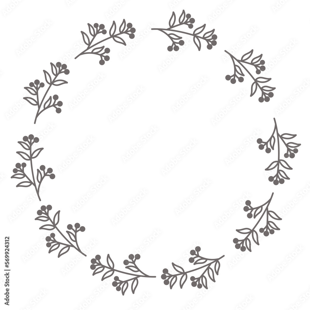 Fototapeta premium Circle frame leaves 