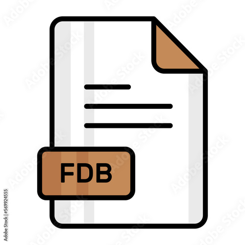 An amazing vector icon of FDB file, editable design photo