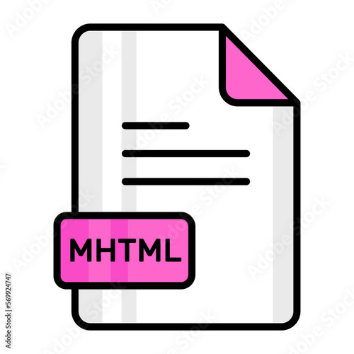 An amazing vector icon of MHTML file, editable design photo