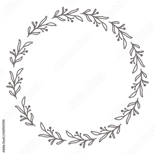 Flower frame leaf circle