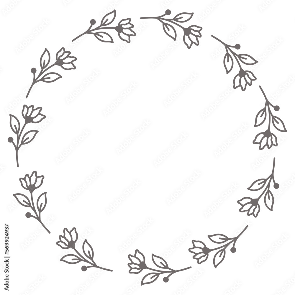 Flower frame leaf circle