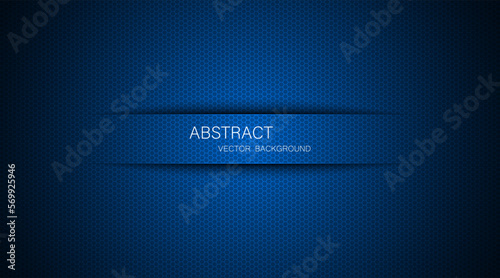 Abstract blue steel mesh background with blue glowing lines with free space for design. Modern technology innovation concept background. Perforated dark blue metal sheet for background image.
