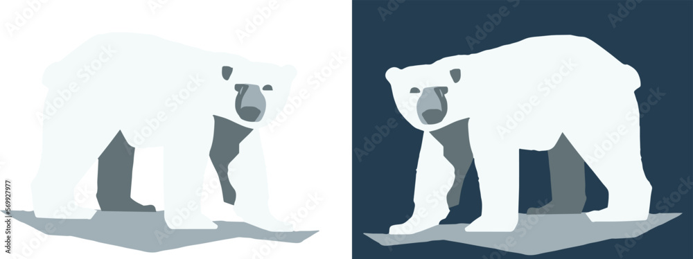 Naklejka premium polar bear on ice flake