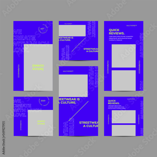 Bundle of Modern fashion sale social media post templates