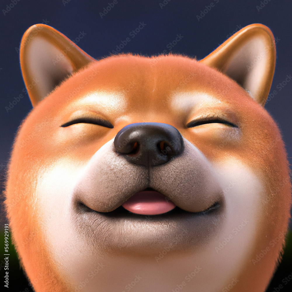 Naklejka premium close up of a shiba dog