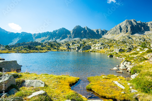 Pyrenees Pessons peak and lakes in Andorra photo