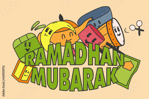 ramadhan element cute character design