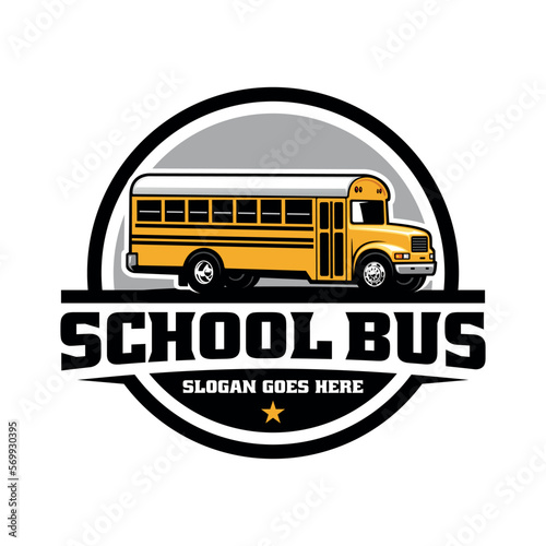 school bus illustration logo vector