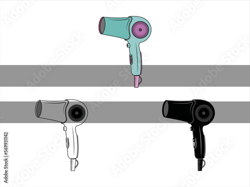 Hair Dryer Clipart SVG Cut File | Blow Dryer Svg | Barber Tools Svg | Hair Blower Svg | Hair Stylist Svg | Hair Dryer Svg Bundle