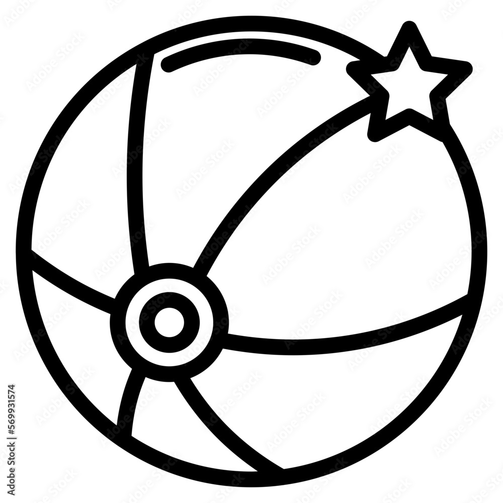 Naklejka premium beach ball line 