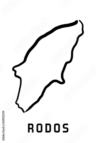 Rodos island simple outline vector map