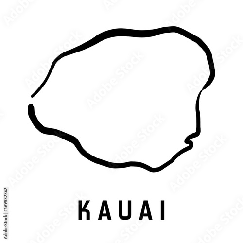 Kauai island simple outline vector map