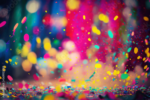 Colorful confetti background. Generative ai.
