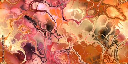 dramatic orange pink marbled seamless repeat pattern