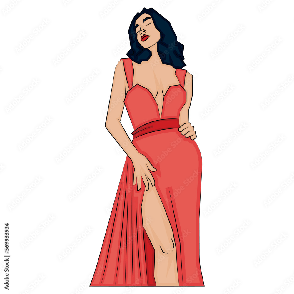 Isolated cute female comic model Vector illustration Isolated cute female comic model Vector illustration