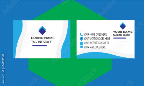 white and blue name card.modern tamplate card.corporate business card.professional visiting card.simple card.minimal card.