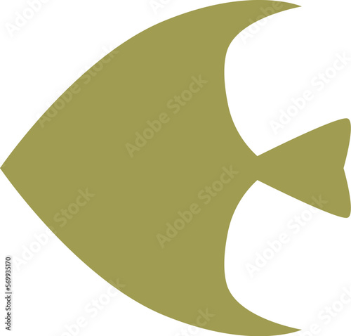 Flounder fish shape flat icon Marine animal silhouette