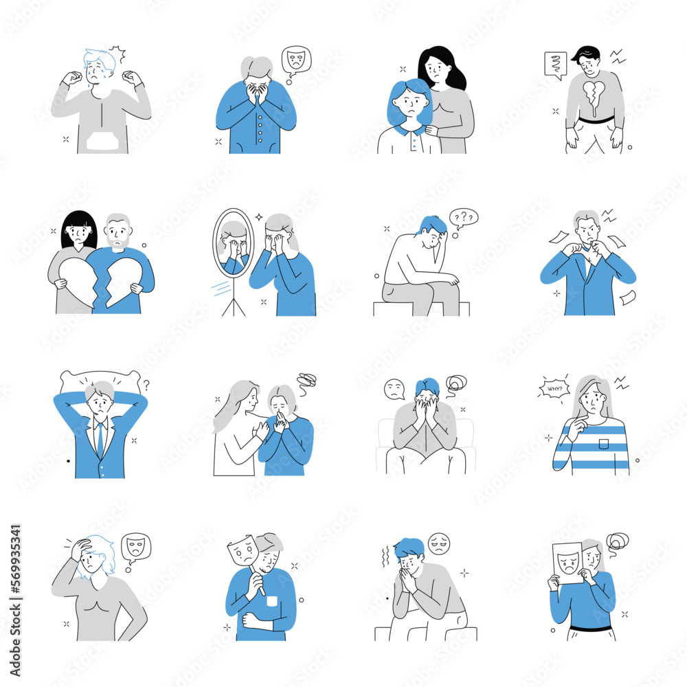 Sketchy Mental Health Illustrations Set

