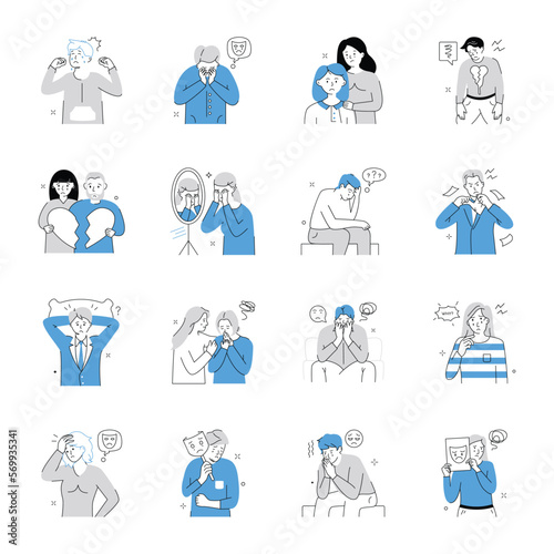 Sketchy Mental Health Illustrations Set

