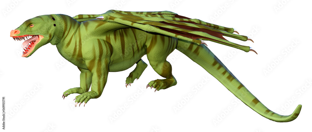 Fototapeta premium 3D Rendering Fairy Tale Dragon on White