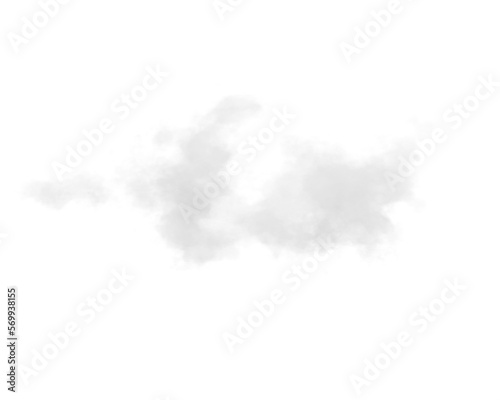 single white cloud with transparent background 