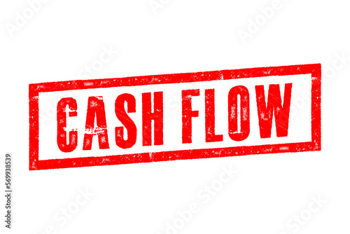 Red 'CASH FLOW' rubber stamp vector on a white background Perfect for business forms, financial documents, and accounting work related to tracking company profits, cash flow management, and financial 