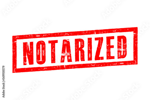 Red 'NOTARIZED' rubber stamp style vector on a white background Perfect for business forms, legal documents, and official papers requiring verification or certification by a notary public