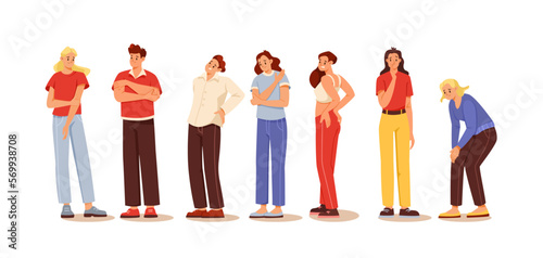 People Characters Suffering from Pain or Ache in Different Body Parts Vector Set