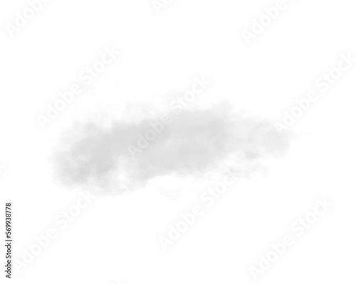 single white cloud with transparent background	
