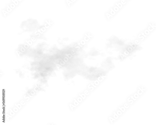 single white cloud with transparent background	
