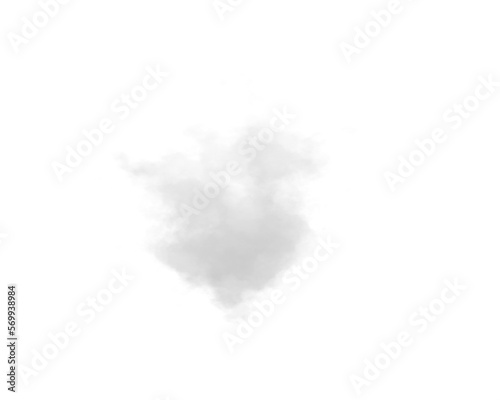 single white cloud with transparent background	
