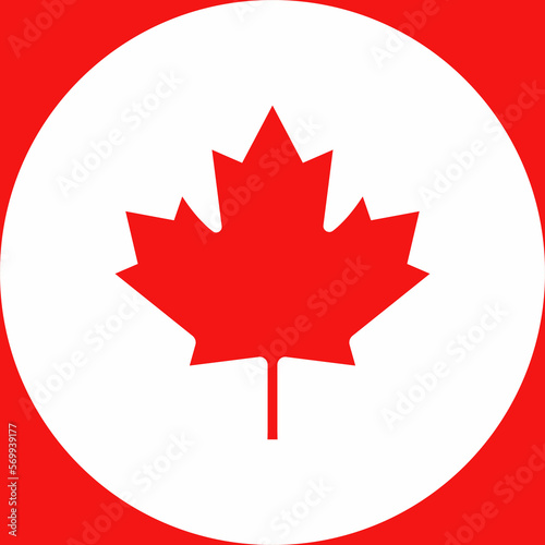 Red background with maple leaf  flag of Canada