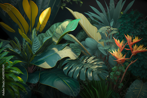 Tropical Plants. Generative AI