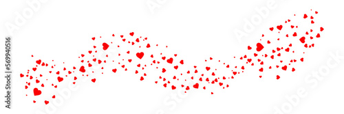 Red hearts petals on transparent background