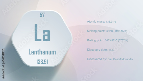 Modern periodic table element Lanthanum 3D Vector Illustration