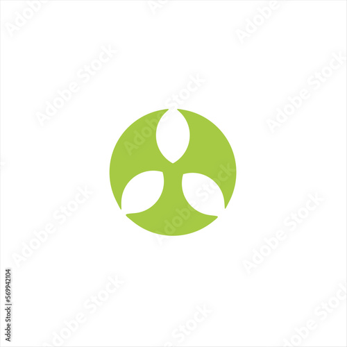 Leaf vektor logo on the green colour. The symbol itself will looks nice as social media avatar and website or mobile icon. The symbol itself will looks nice as social media avatar and website or mobil
