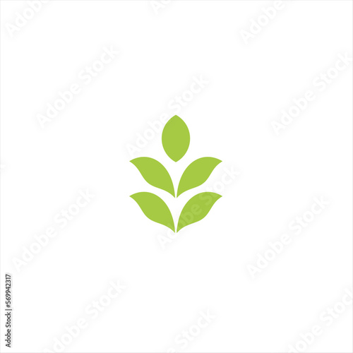 Leaf vektor logo on the green colour. The symbol itself will looks nice as social media avatar and website or mobile icon. The symbol itself will looks nice as social media avatar and website or mobil