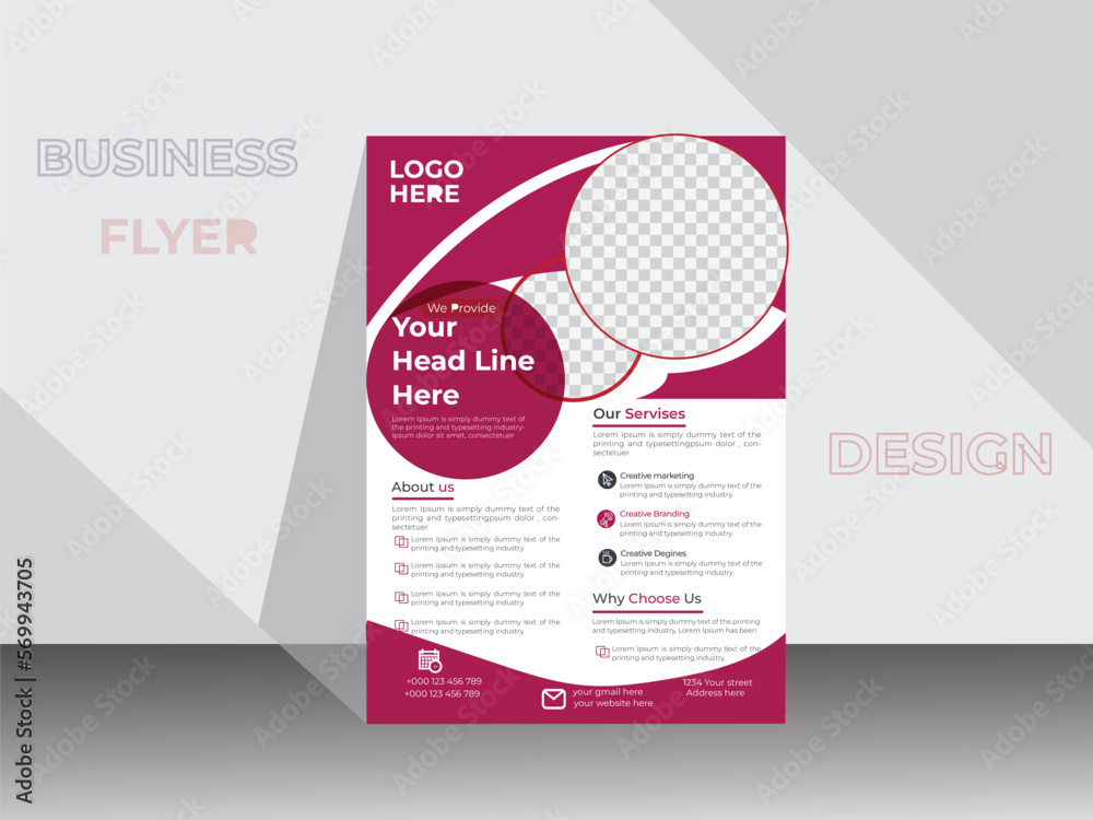 Fototapeta premium Modern and creative business flyer design template 