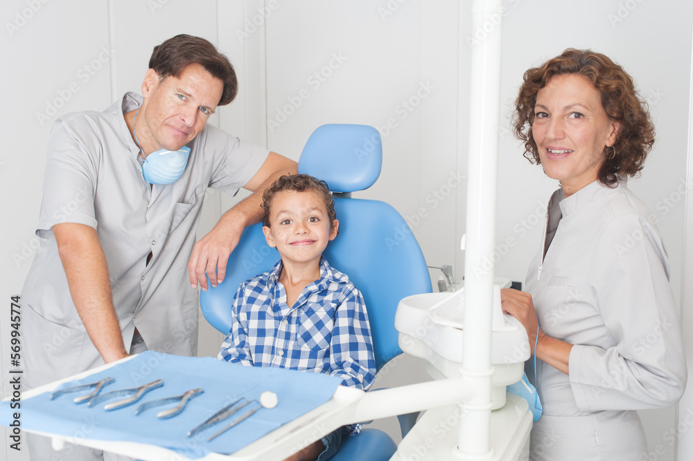 Obraz premium Little patient in dental clinic