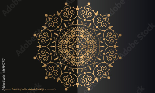 Vector royal and decorative golden luxurious ornamental mandala design background
