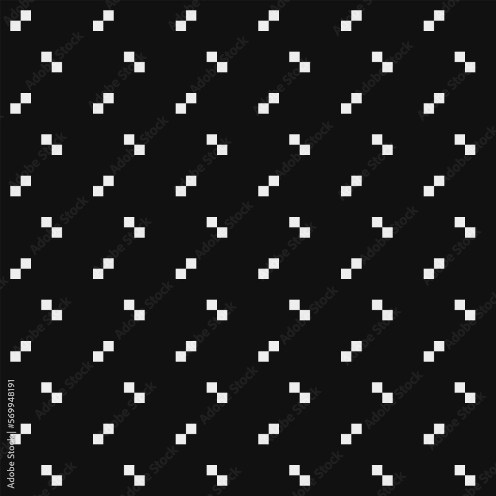 Black and white pattern, abstract seamless fashion trend pattern fabric textures, pixel art vector monochrome illustration. Design for web and mobile app.