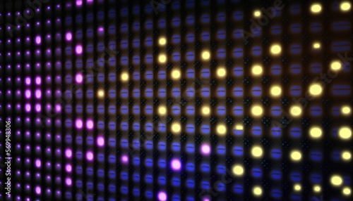 Carbon Fiber Neon RGB Light Dots Structure Closeup. Generative AI.