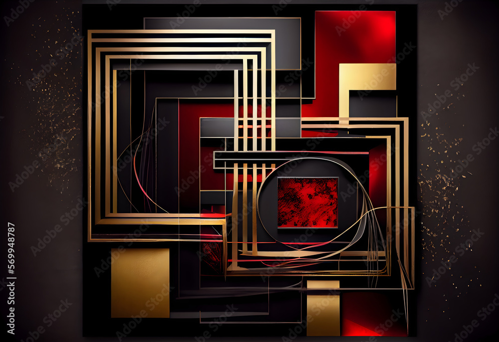 Fototapeta premium Matte Black Geometrical Abstract Background