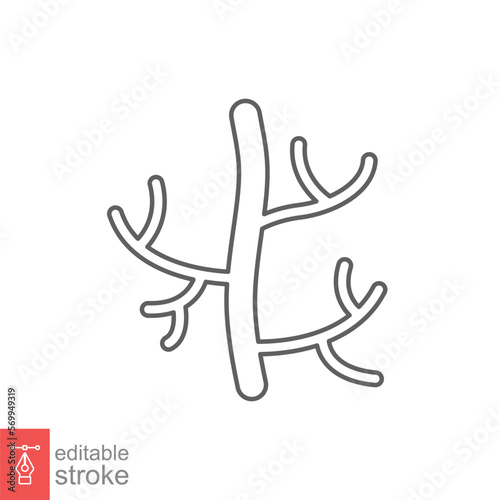 Human artery line icon. Outline style can be used for web, mobile, ui. Blood, vessel, artery, vascular, vein concept. Vector illustration isolated on white background. Editable stroke EPS 10.