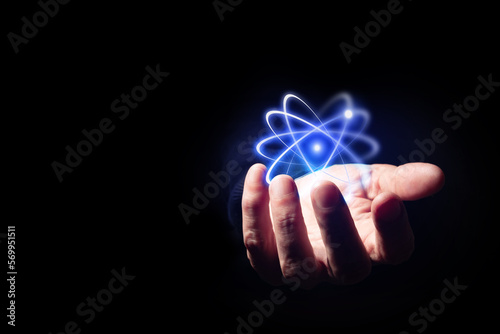 mano, atomo, energia nucleare, 