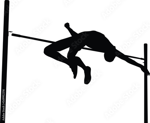 failed attempt high jump man athlete black silhouette