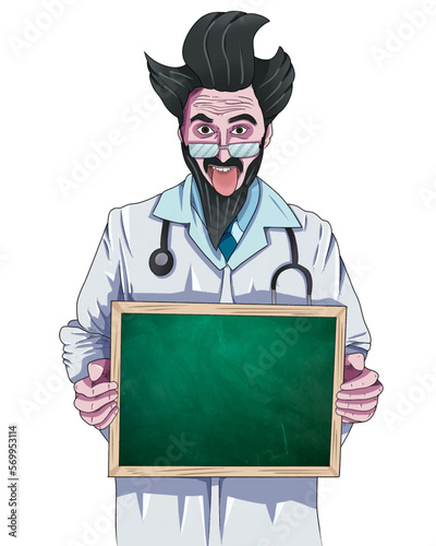 doctor loco ilustración