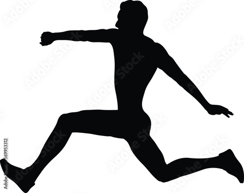 triple jump man athlete jumper black silhouette
